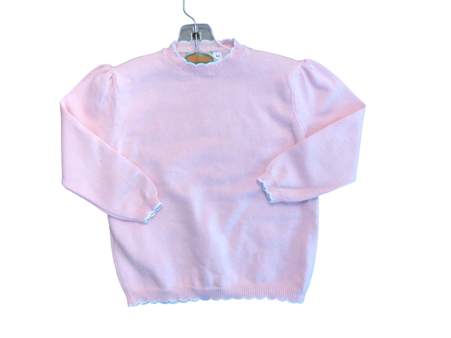 Scallop Pink/White Sweater