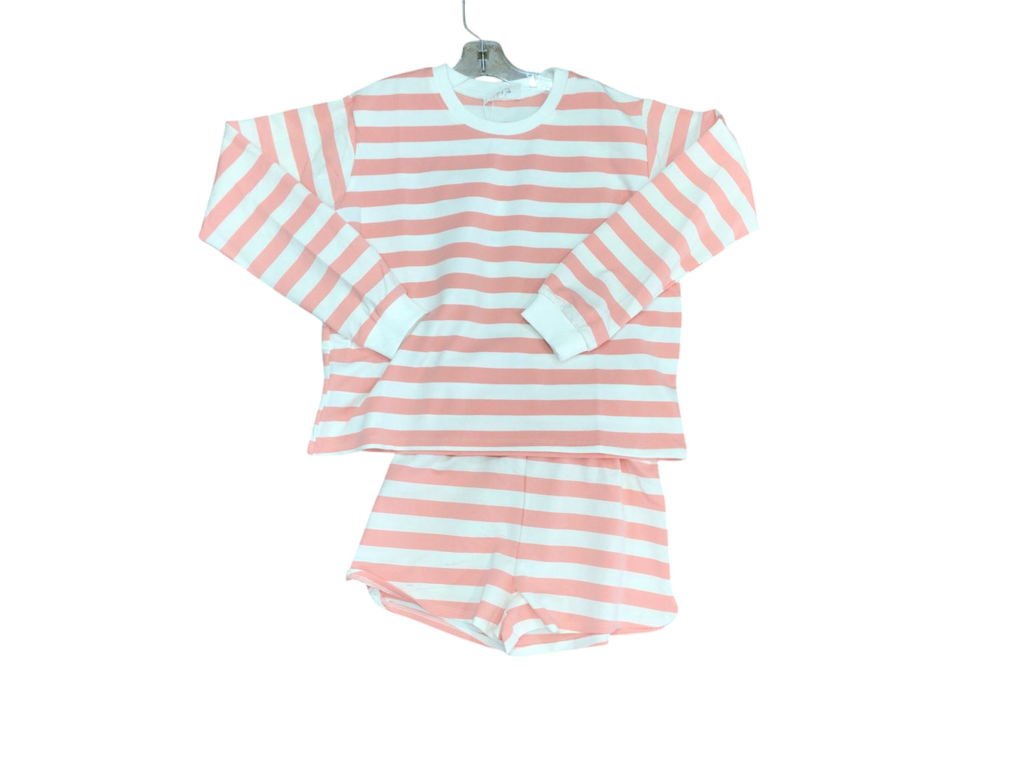 Pink/Ivory Striped Pullover