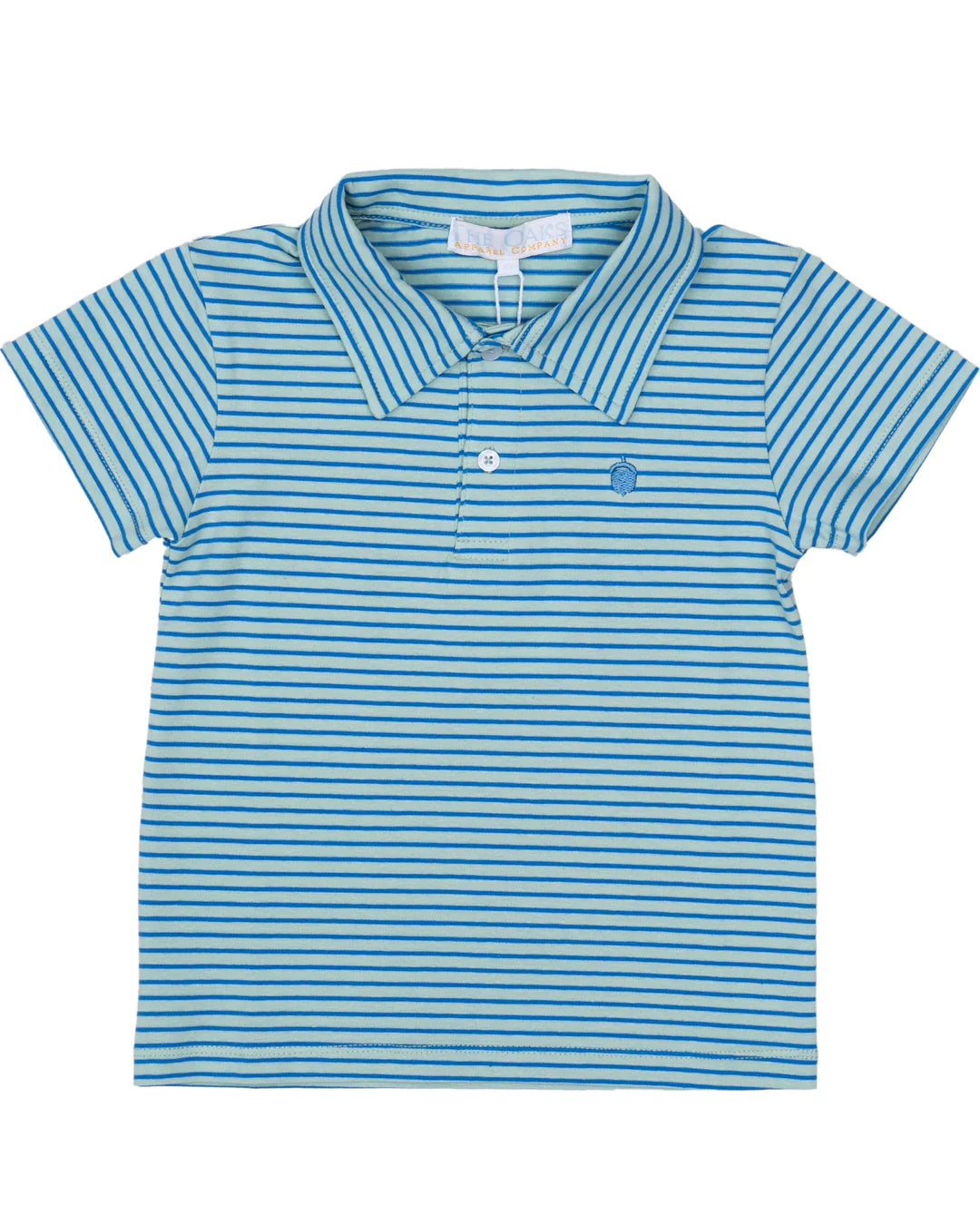 blue/green striped polo