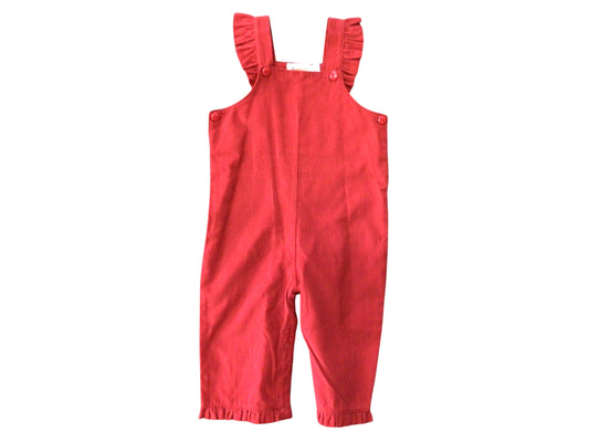 Red Cord Romper w/Ruffle