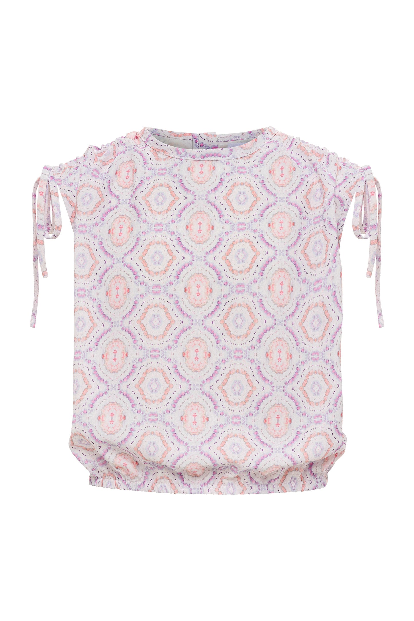 Emma Ties Top-Purple/Coral