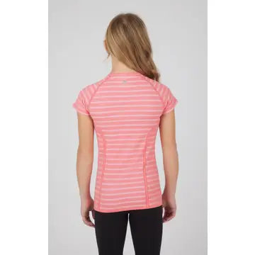 Coral Stripe Seamless Crewneck Shortsleeve