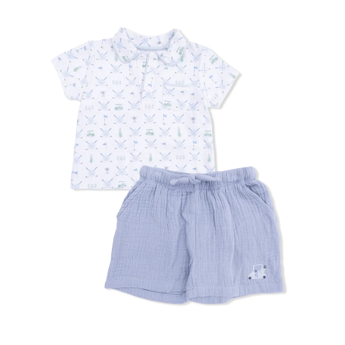Golf Trellis Blue - Polo with Short