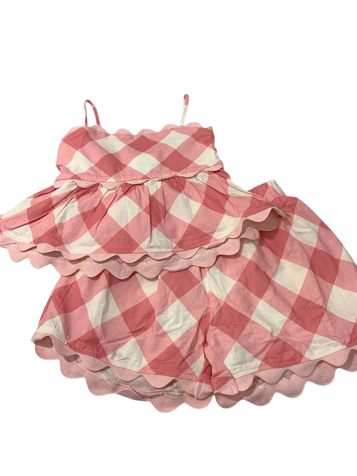 pink gingham shorts