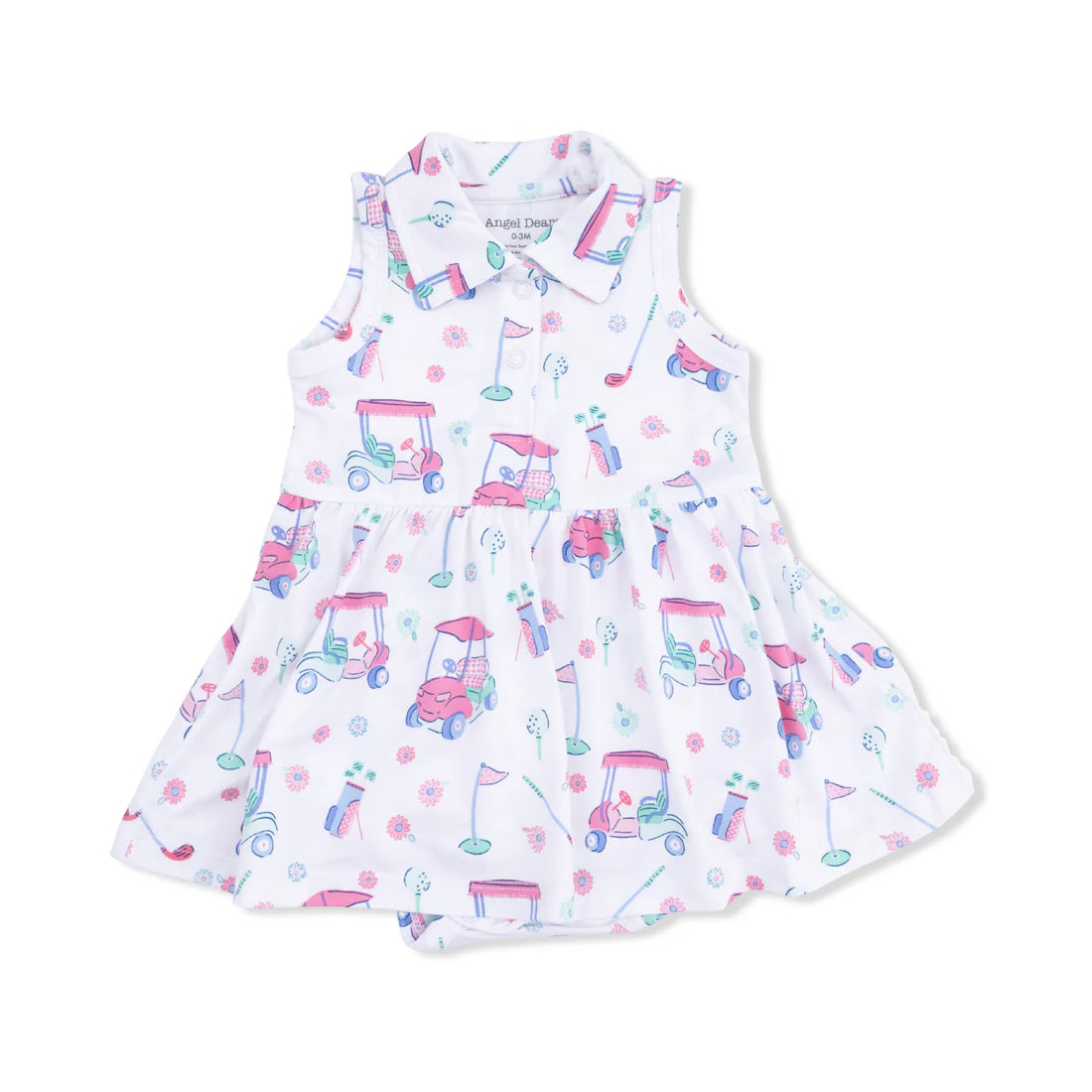 Golf carts and flowers polo tennis dress