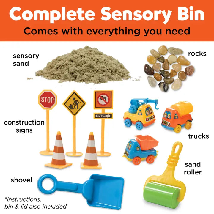 Sensory bin construction zone