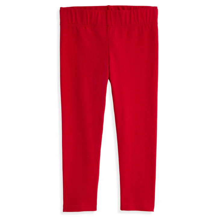 red jersey knit leggings