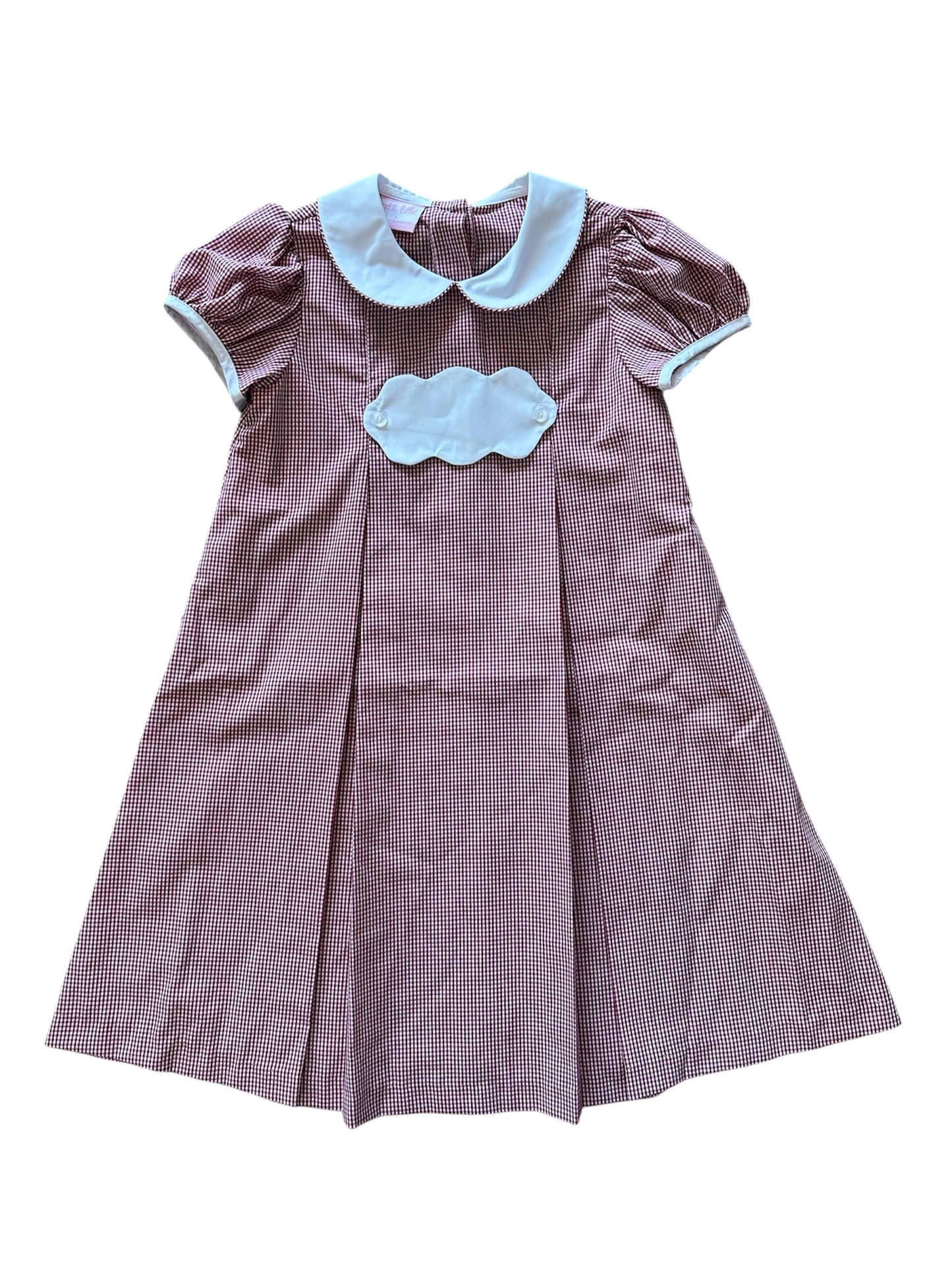 Burgandy Gingham float dress