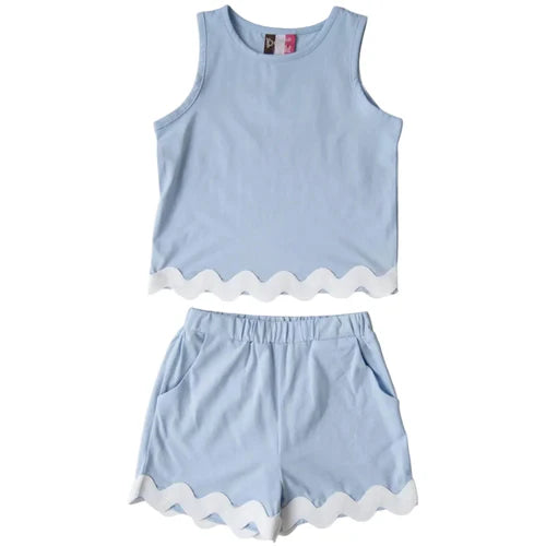 Blue Abigail Short Set