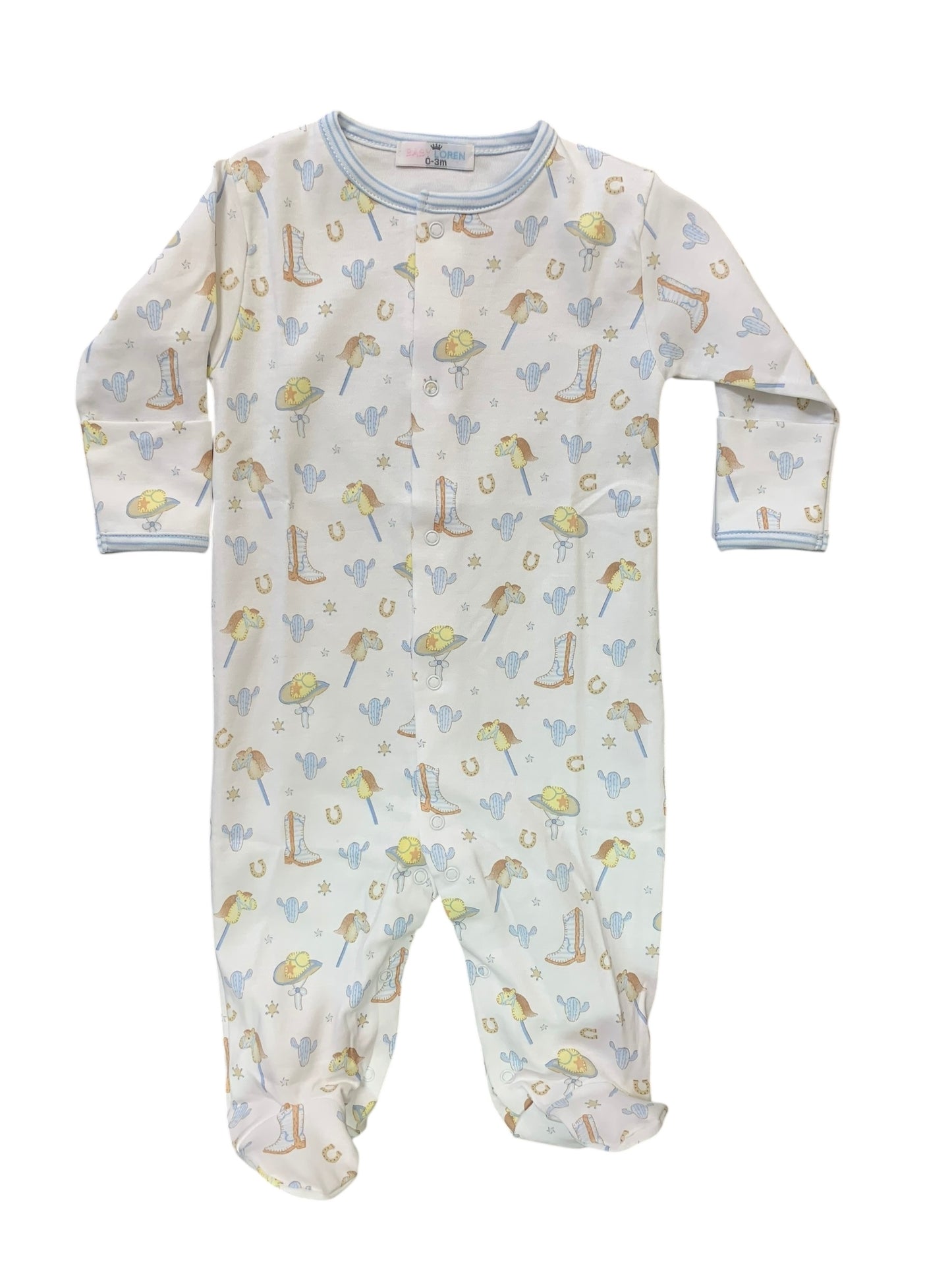 Howdy baby snaps footie