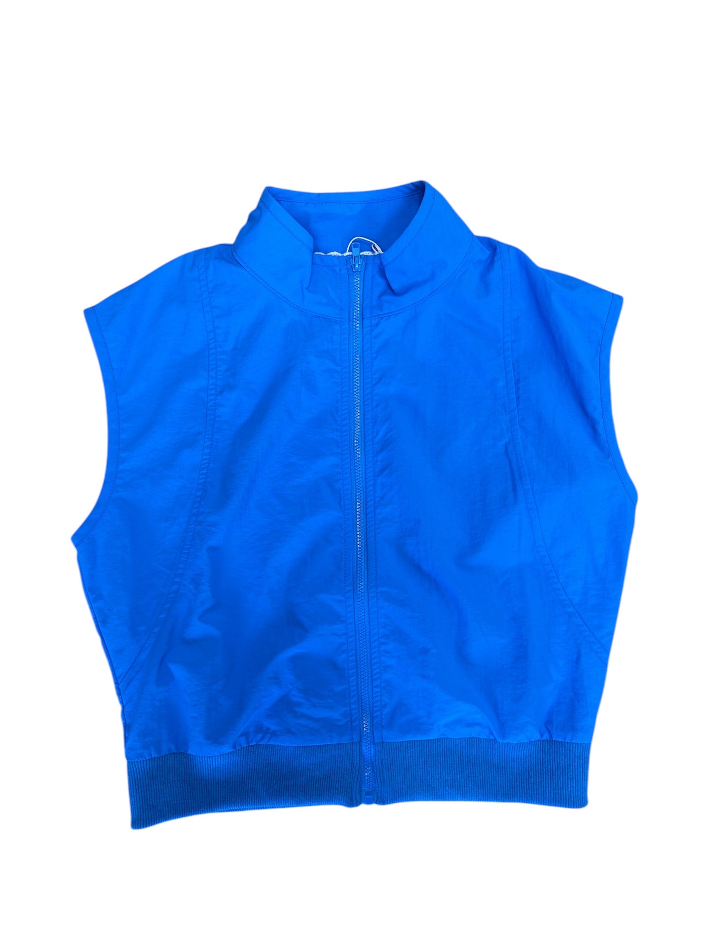 Blue zip vest top