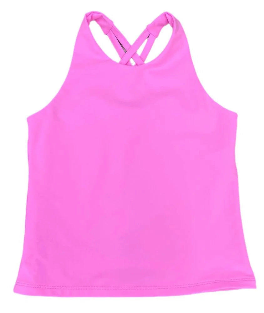 Cross back Pink cotton candy top