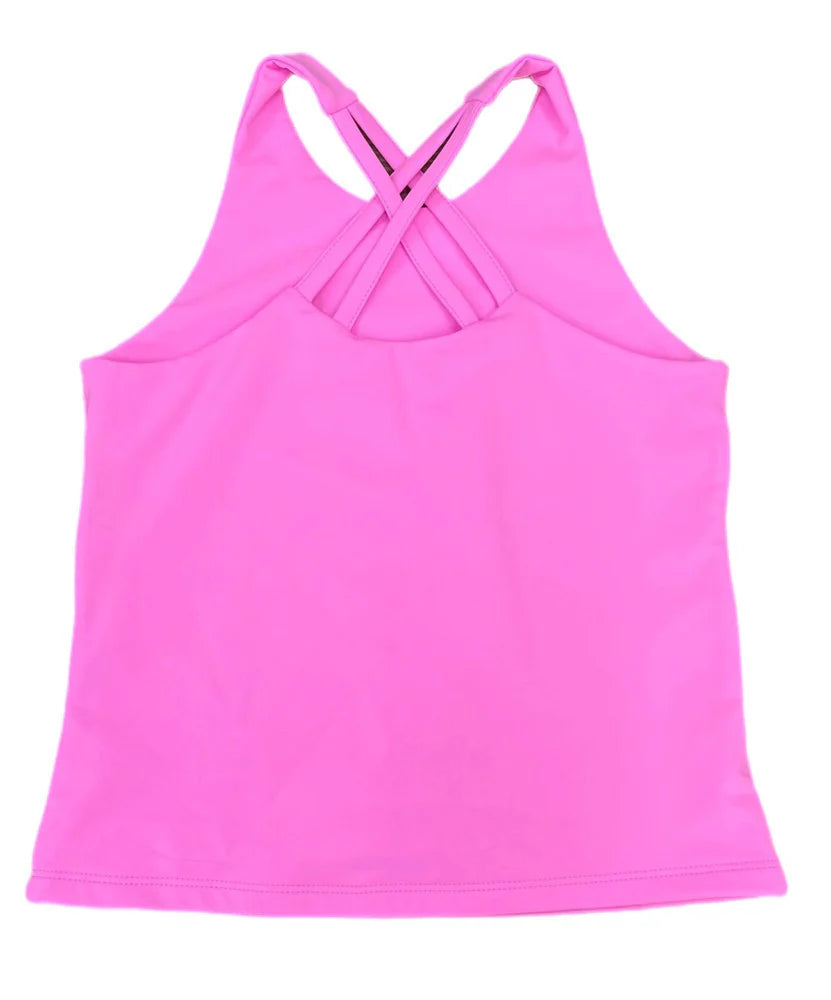 Cross back Pink cotton candy top