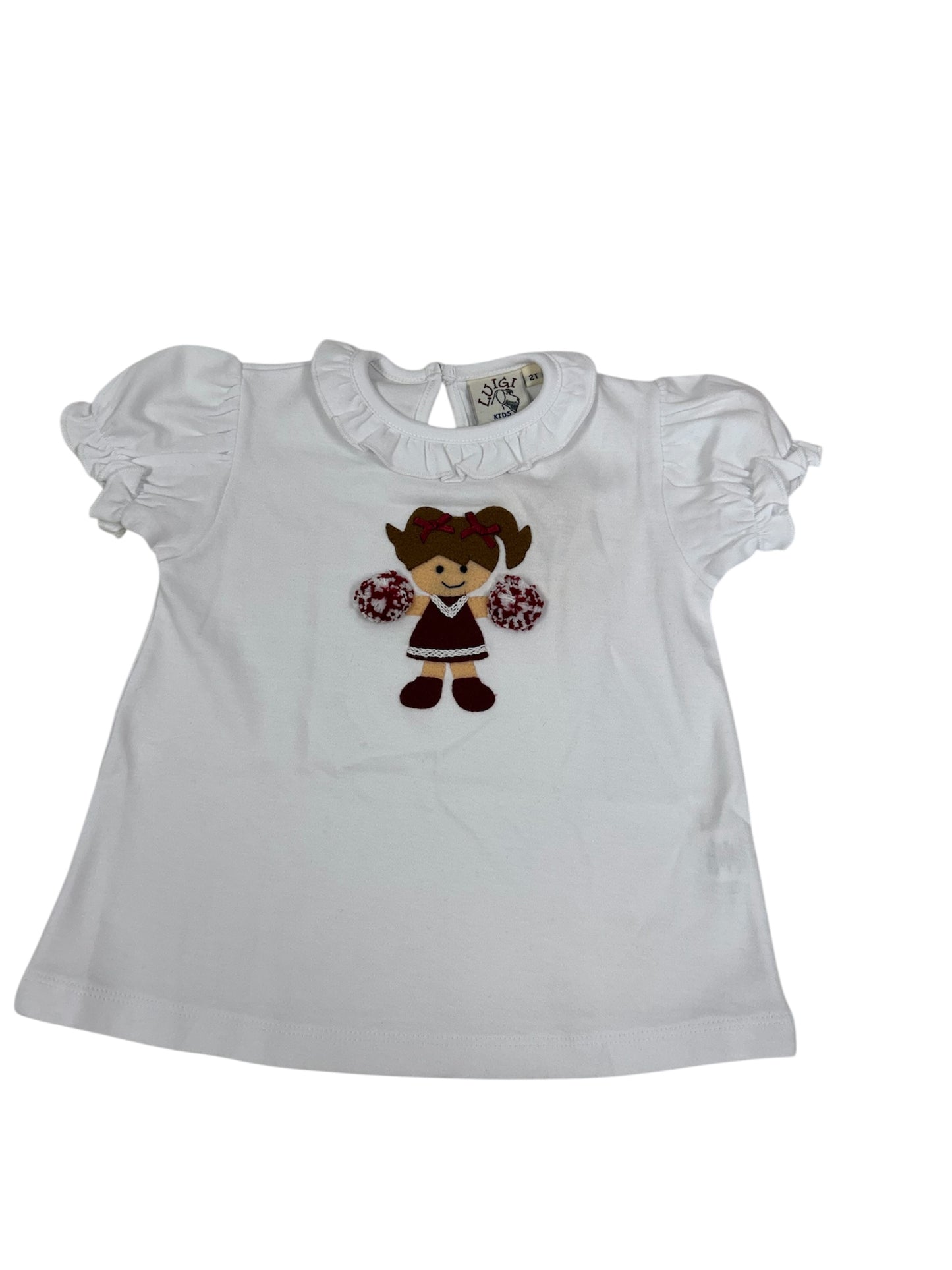 White S/S shirt Maroon cheerleader