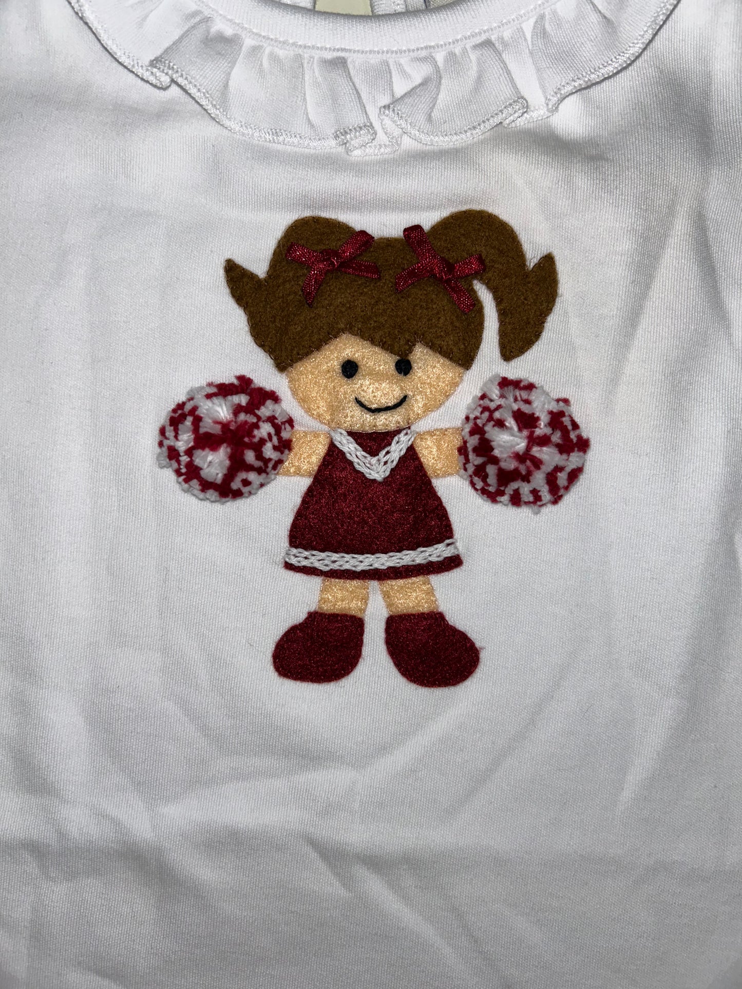 White S/S shirt Maroon cheerleader