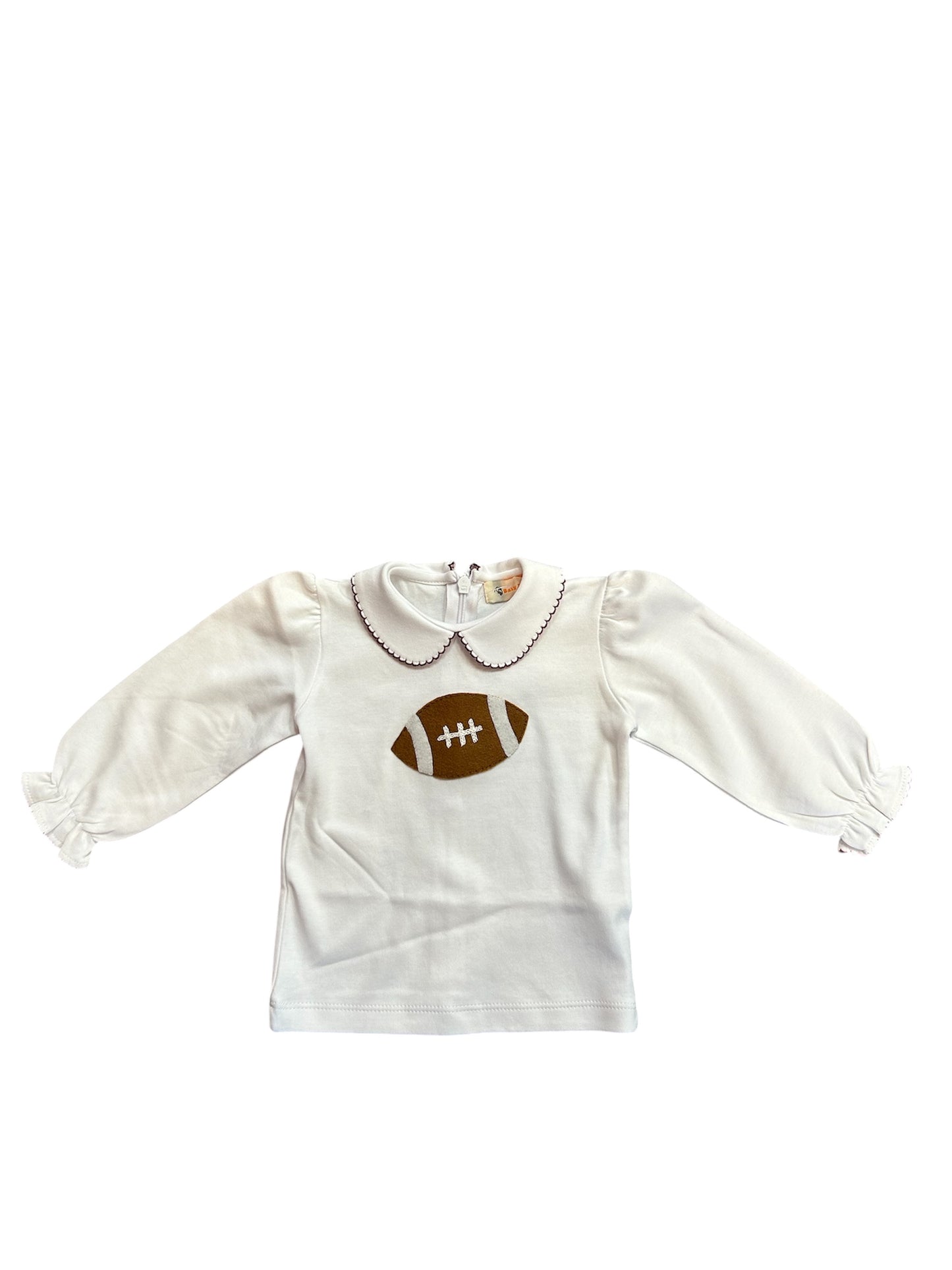 White/Burgandy football blouse