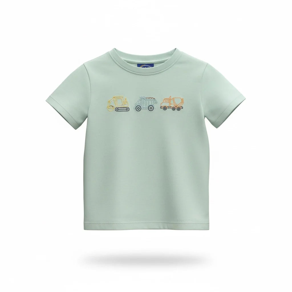 Construction embroidered t-shirt