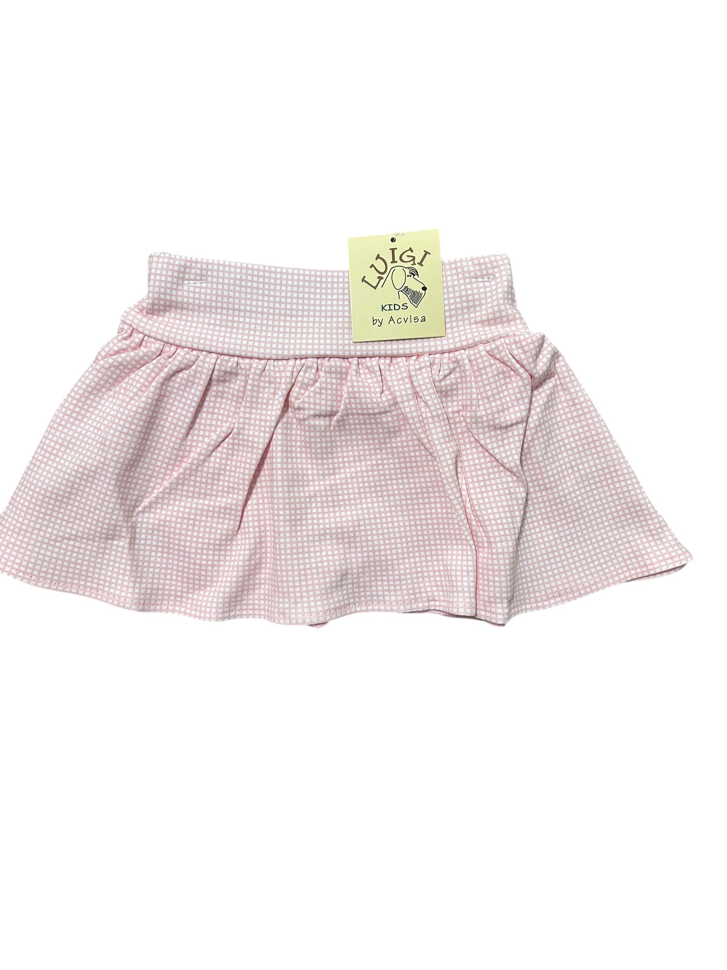 Light pink gingham skort