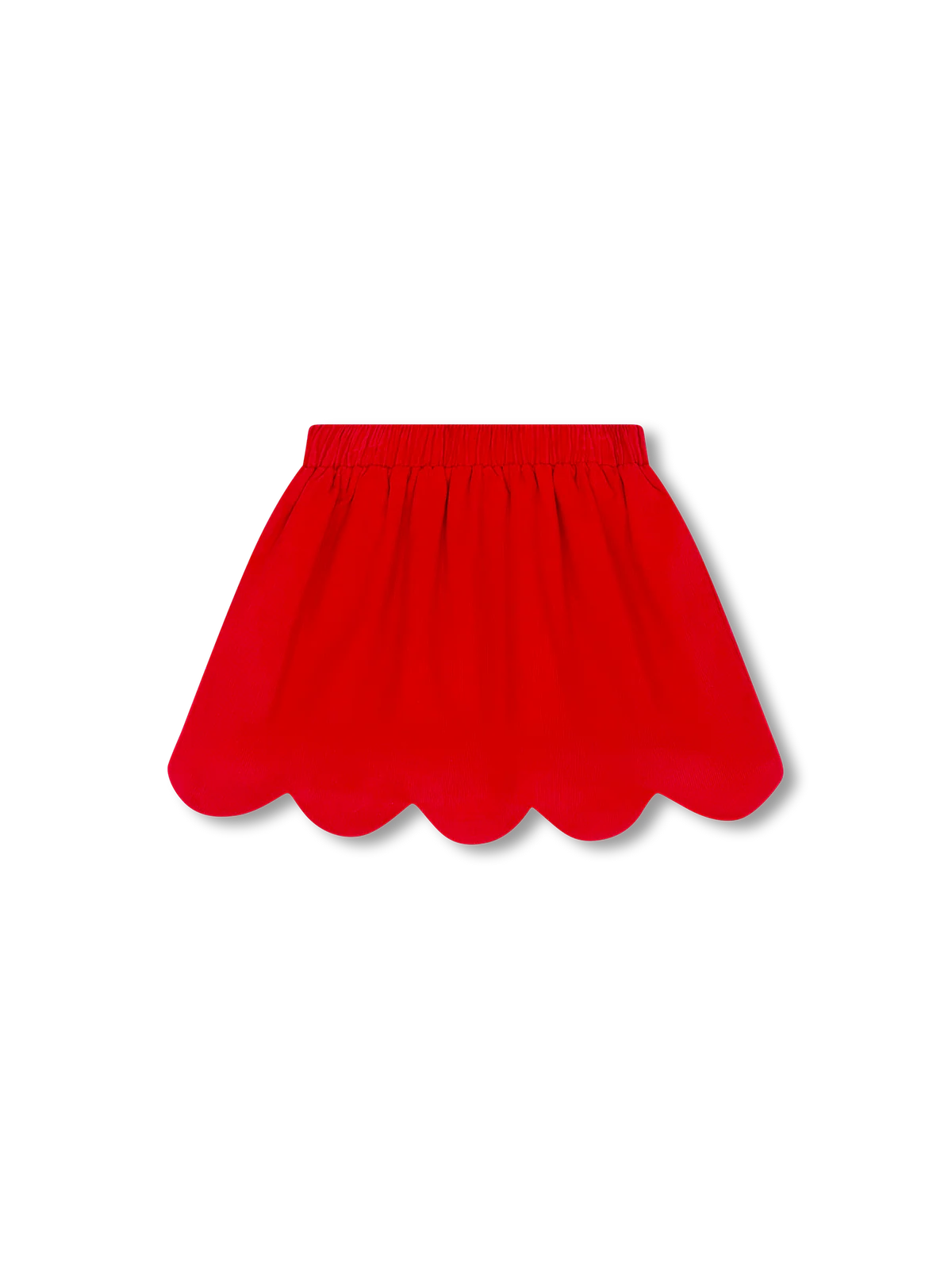Red Corduroy Scallop Skirt