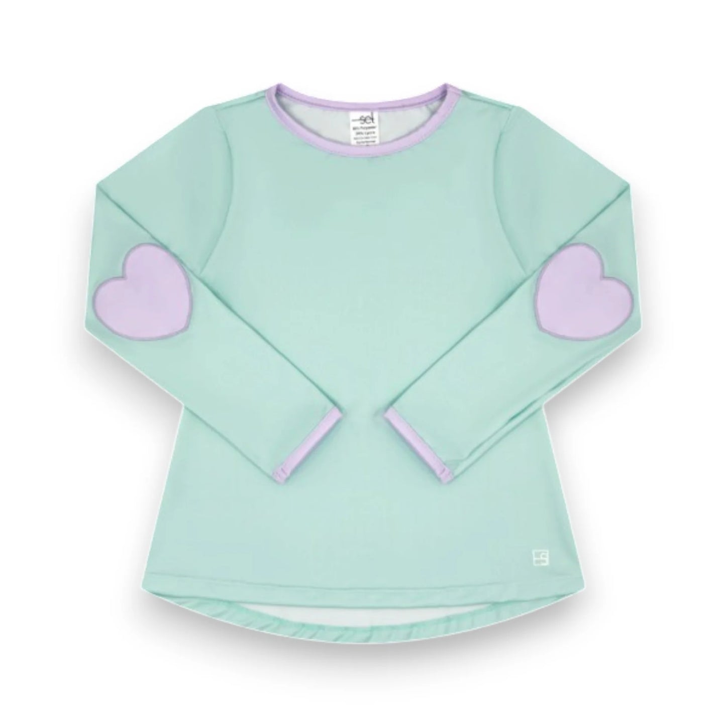 Kylie T long sleeve- cool mint/purple