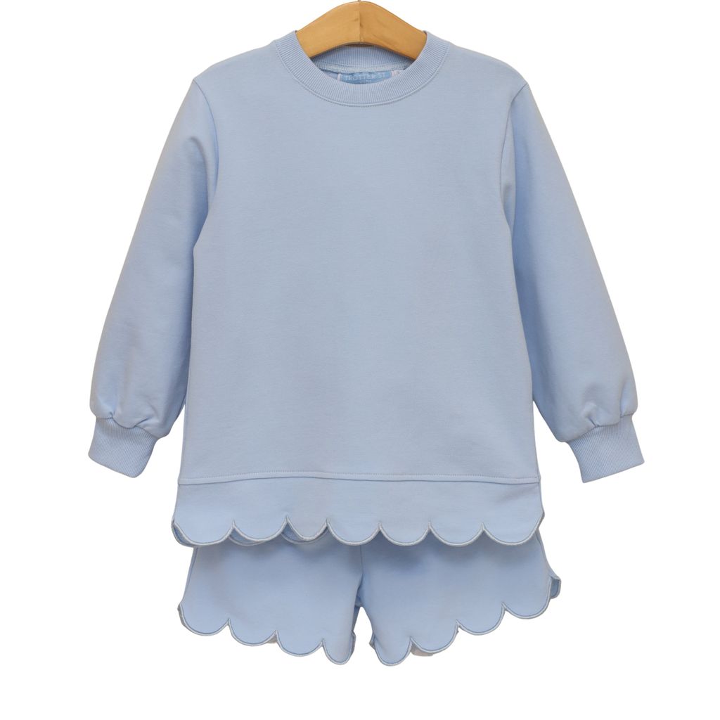 Light blue scalloped set