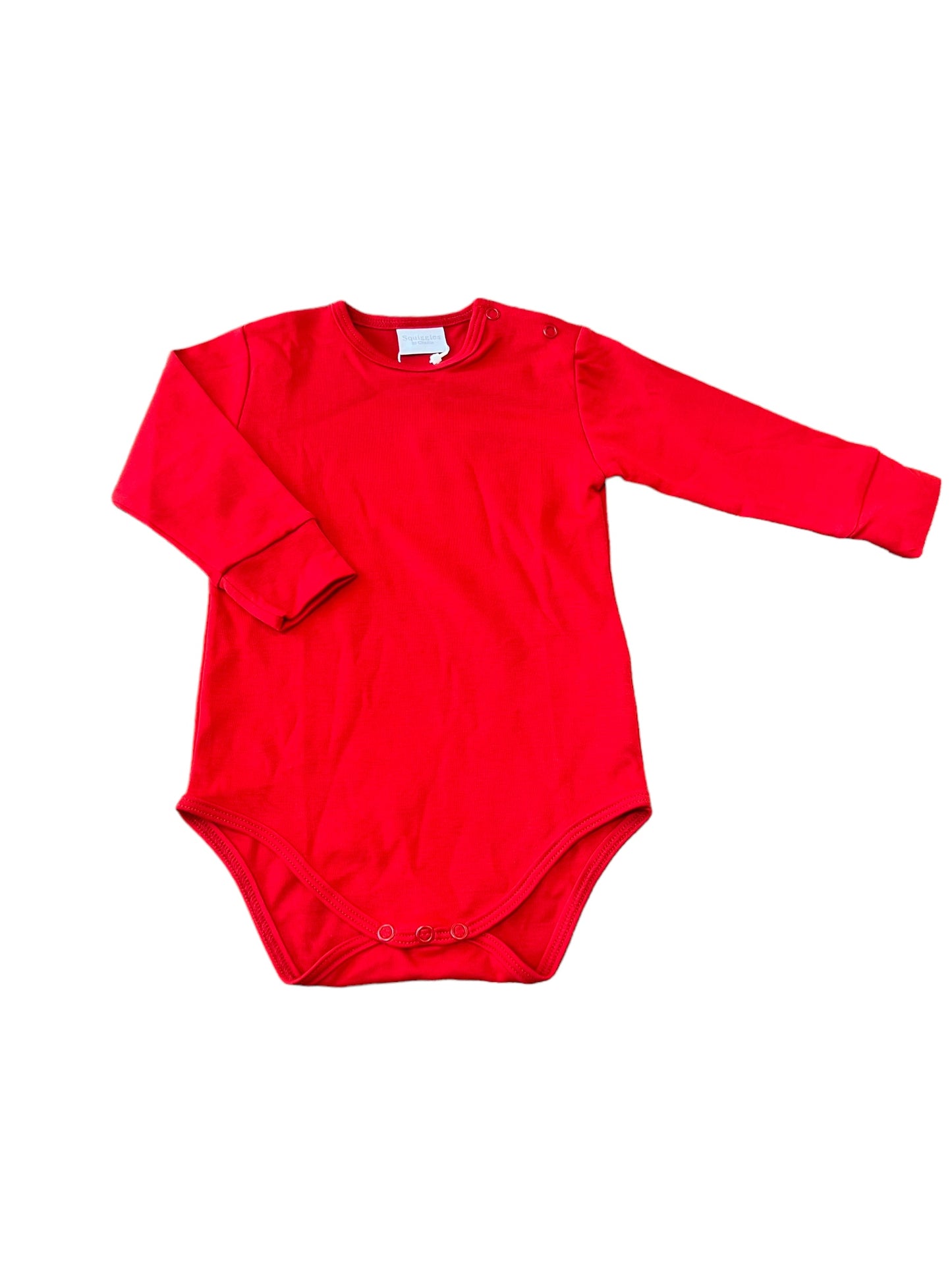 Red crewneck bodysuit