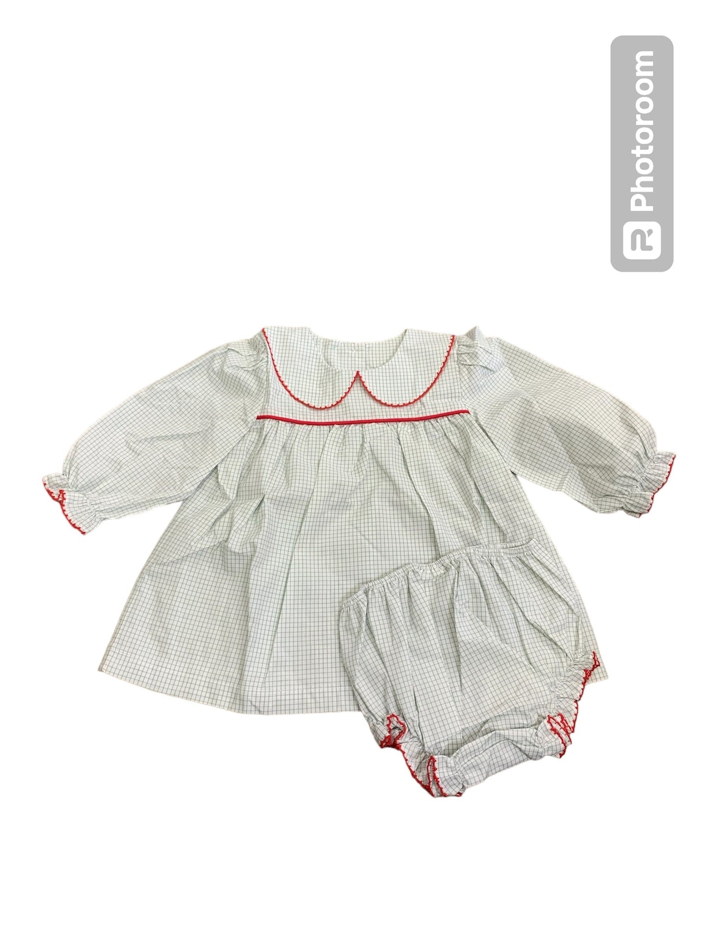 Green Windowpane bloomer set