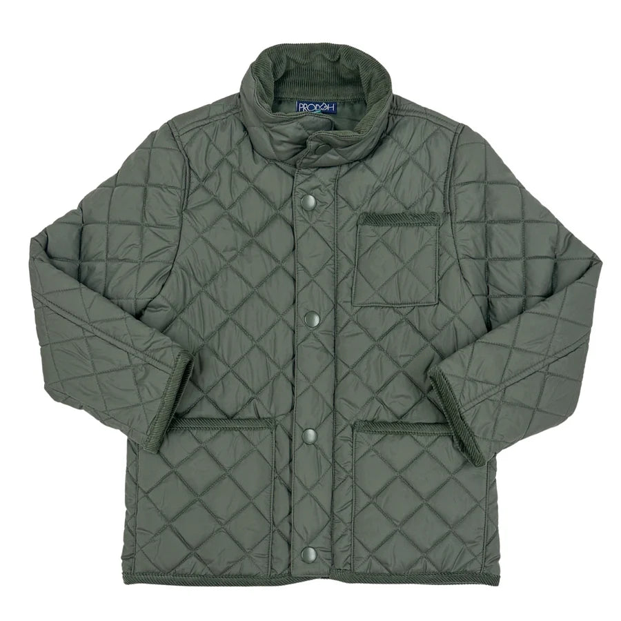 Quilted moss barn jacket