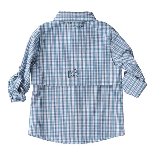 Blue/Navy stripe checked fishing shirt