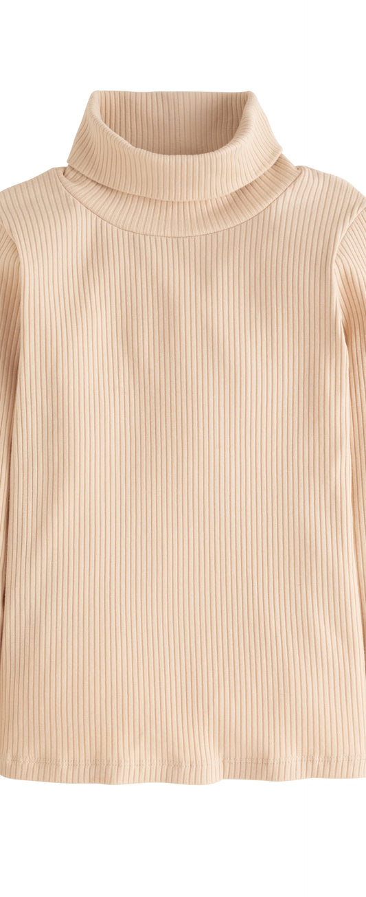 Ribbed Turtleneck-Oatmeal