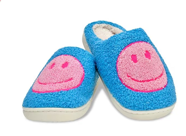 Pink and blue happy slippers