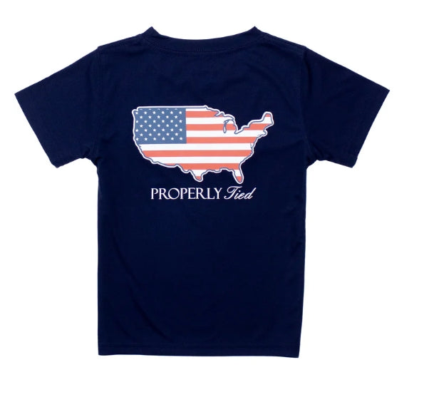 Old glory river blue tee