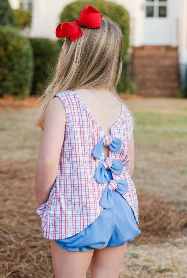 Kinley Knit Ruffled Short Set (Patriotic)