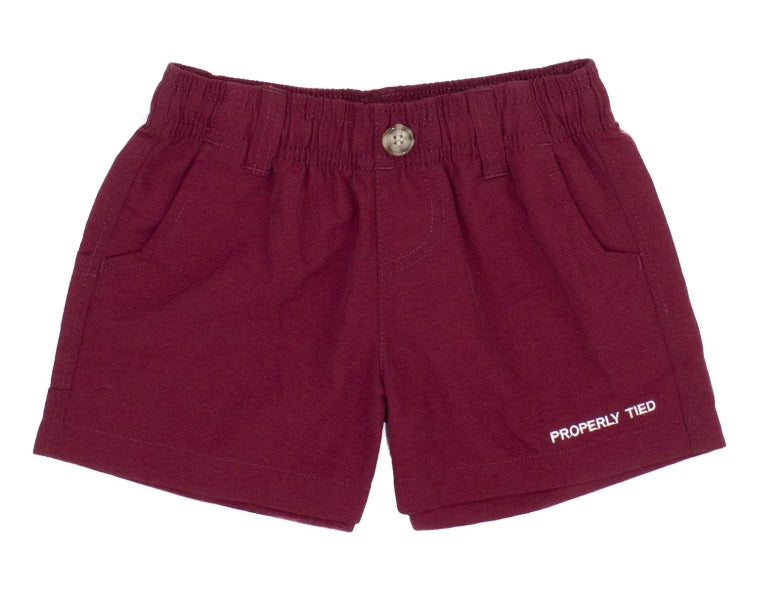 Boys Mallard Shorts- Maroon