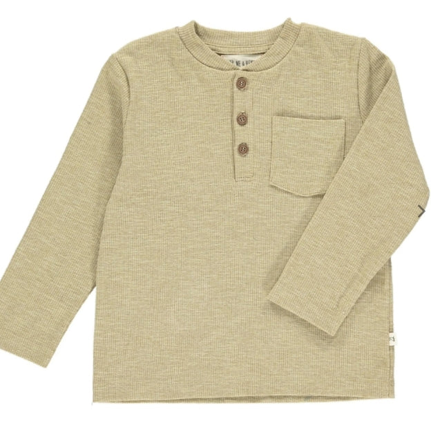 Benji Ribbed Beige Henley