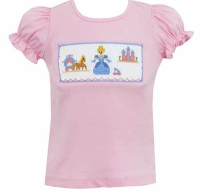 pink smocked shirt