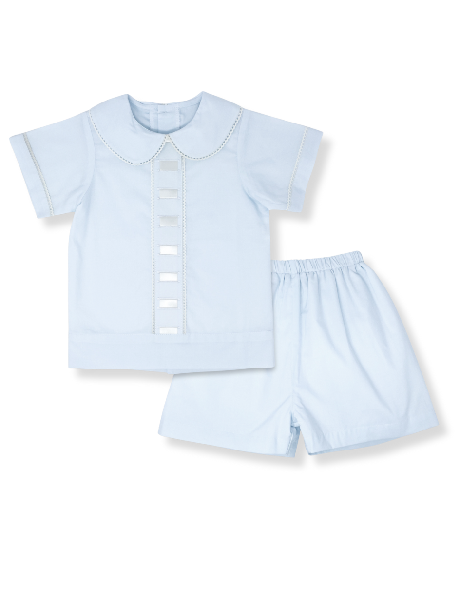 Nate short set blue, ecru