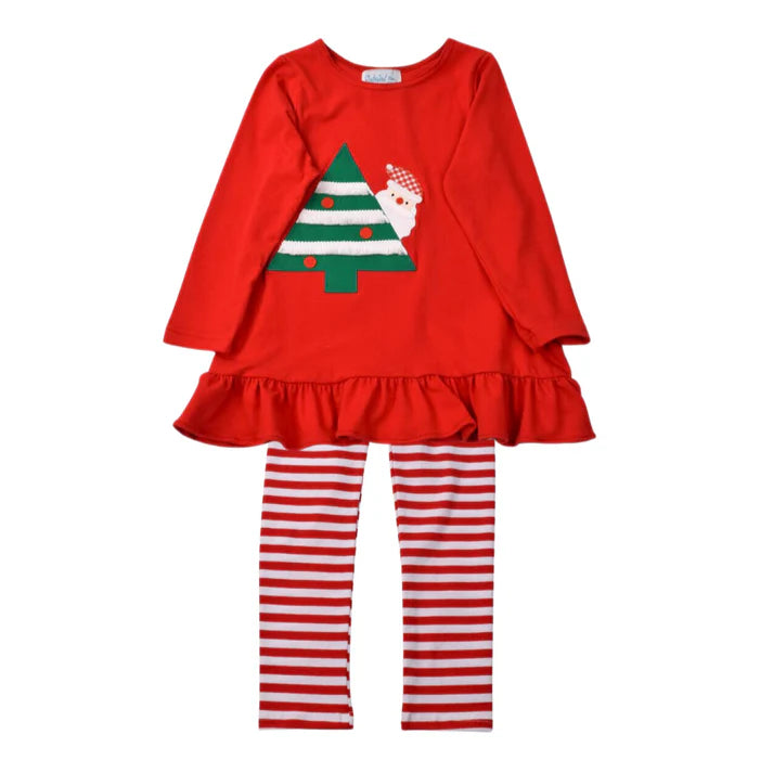 Red And White Striped Leggings