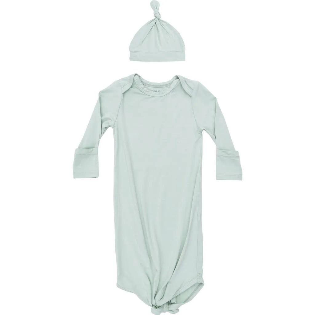 Solid Milky Green - Knotted Gown and Knotted Hat
