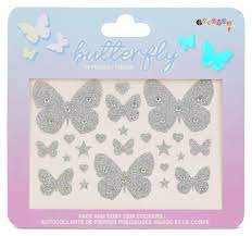 Butterfly and body gems stickers