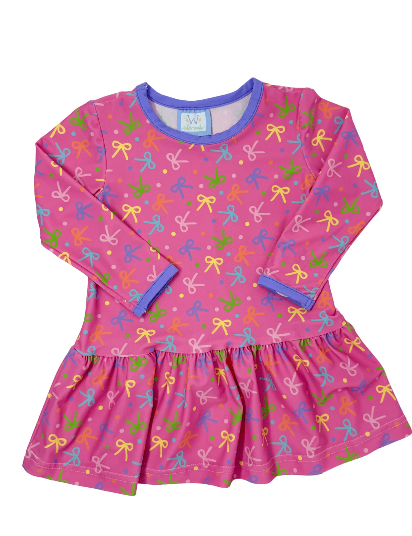 Long sleeve Bow print dress