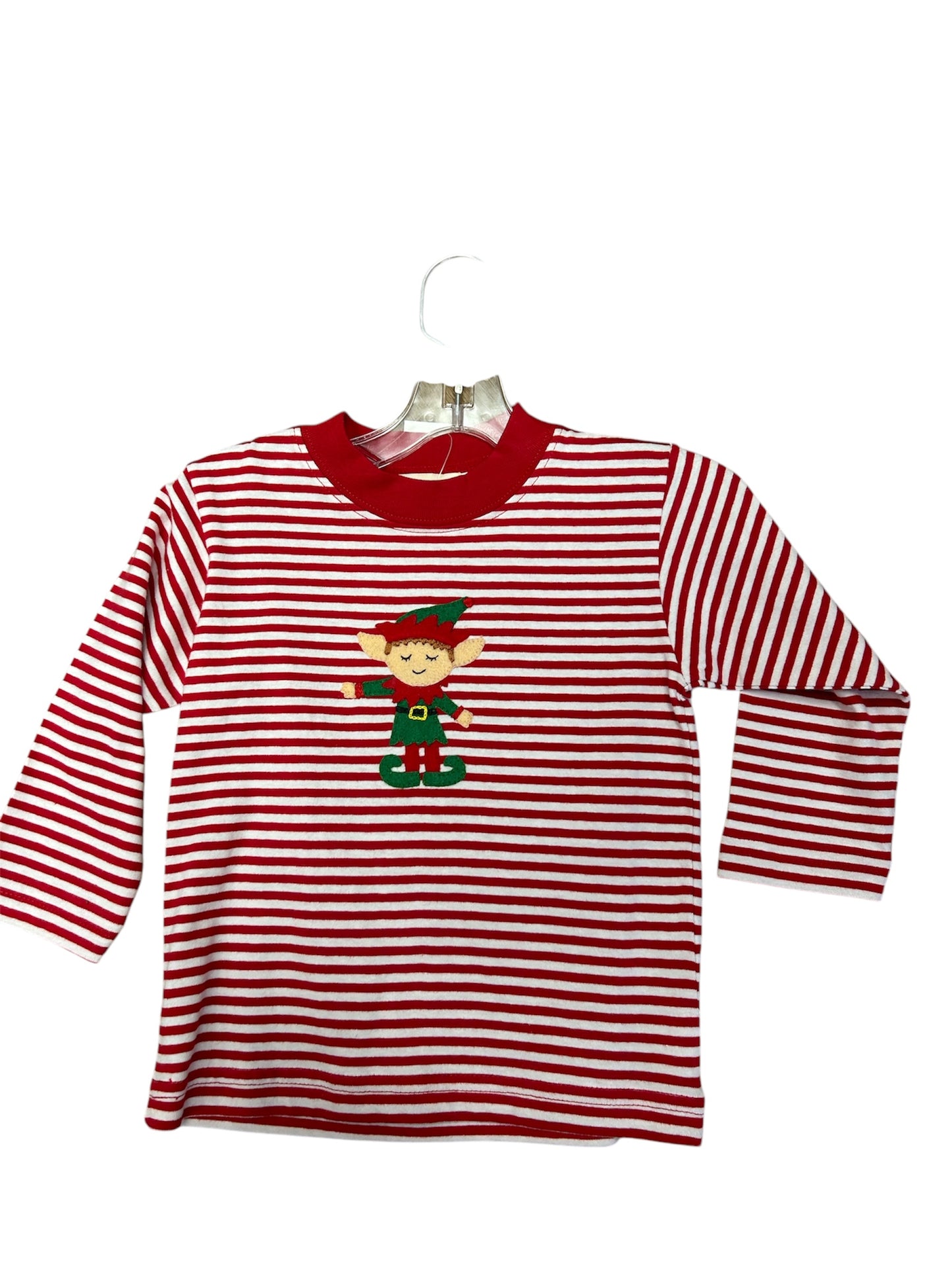 red/white striped elf shirt