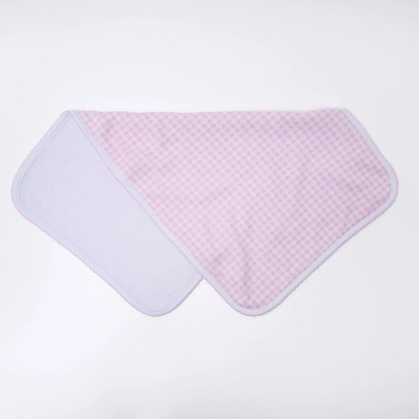 pink check burp cloth