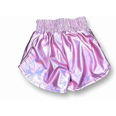 Light Pink Metallic Shorts