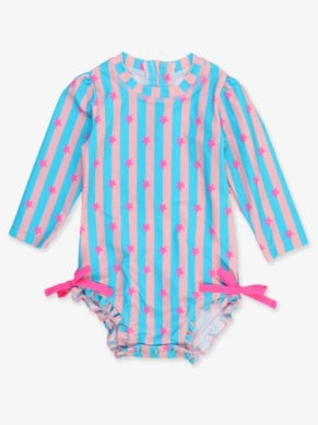 neon star party one piece rash