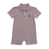 Football polo romper- maroon