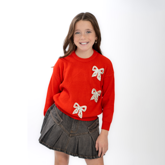 Red 3 Bows sweater