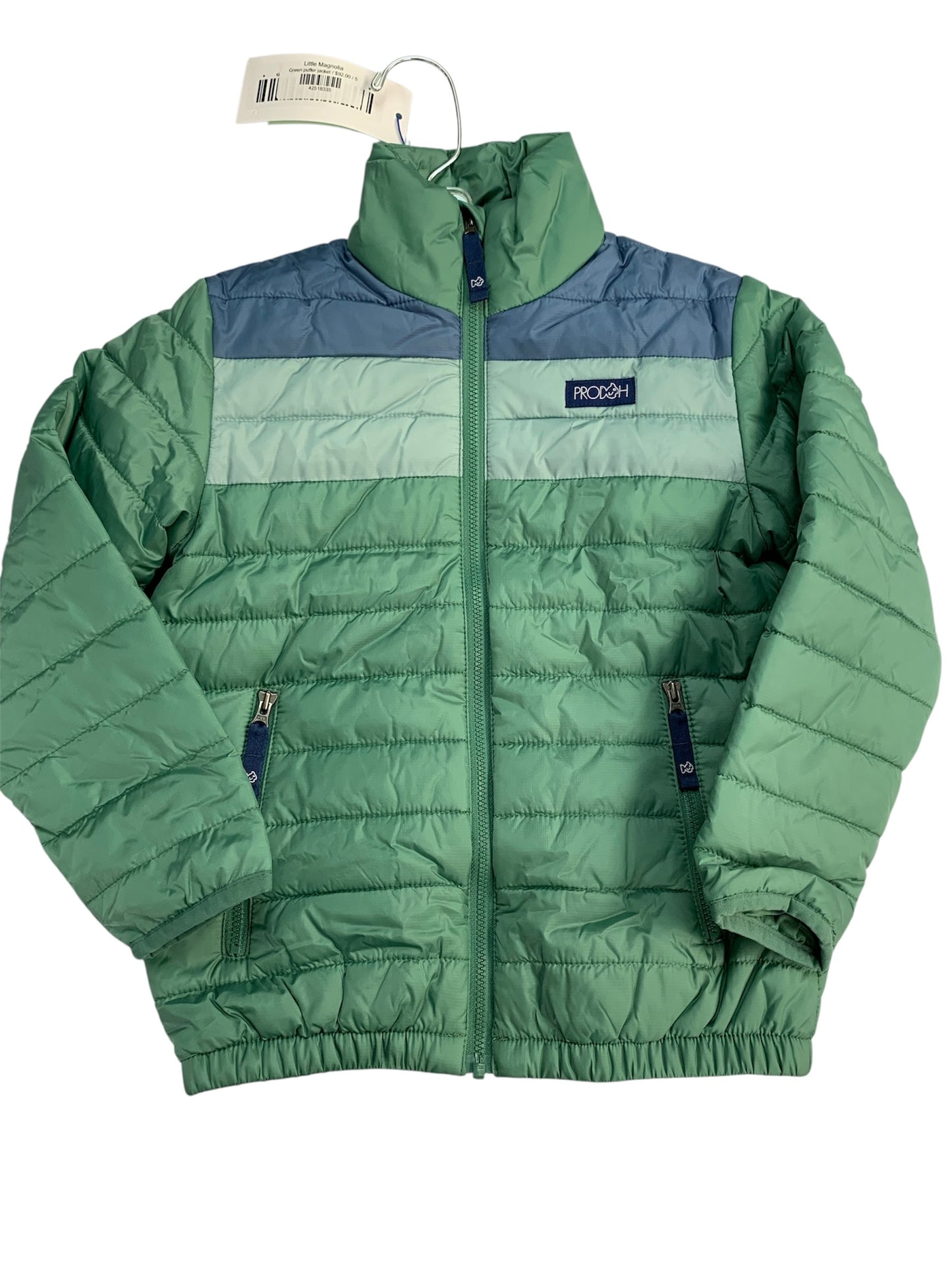 Green puffer jacket