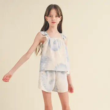 Ruffle Sleeve Short Set