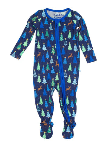 Merry Blue Pines Footie PJ